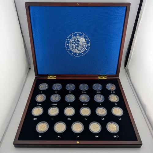 ERASMUS 2022 - Volterra Münzkassette mit 23 x 2 Euro inkl. Malta!