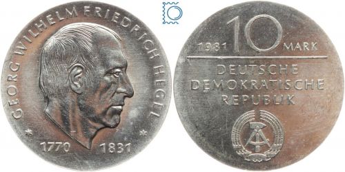 DDR 10 Mark 1981 - Georg Wilhelm Friedrich Hegel - stempelglanz - J.1581