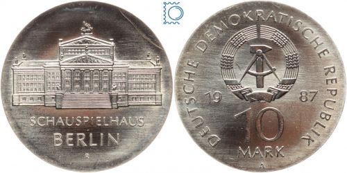DDR 10 Mark 1987 - Schauspielhaus Berlin - stempelglanz - J.1616