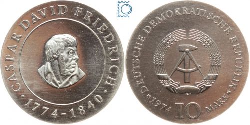 DDR 10 Mark 1974 - Caspar David Friedrich - stempelglanz - J.1553