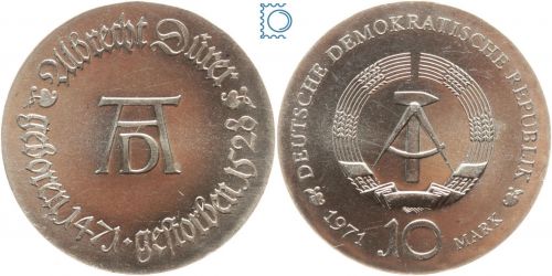 DDR 10 Mark 1971 - Albrecht Dürer - stempelglanz - J.1532