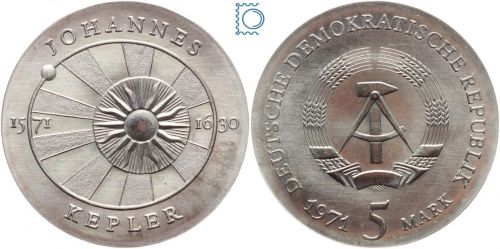 DDR 5 Mark 1971- Johannes Kepler - stempelglanz - J.1534