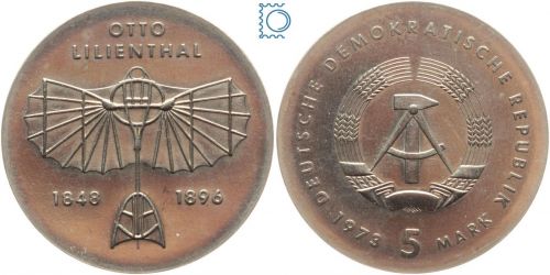 DDR 5 Mark 1973 - Otto Lilienthal - stempelglanz - J.1546