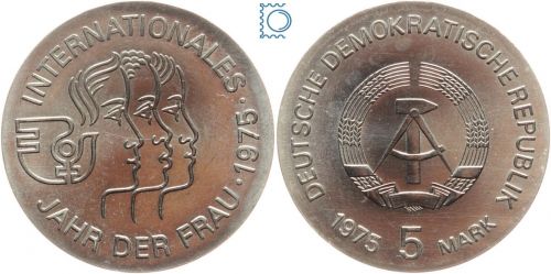 DDR 5 Mark 1975 - Internationales Jahr der Frau - stempelglanz - J.1558