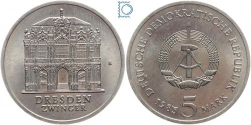 DDR 5 Mark 1985 - Dresdner Zwinger - stempelglanz