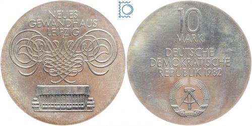 DDR 10 Mark 1982 - Neues Gewandhaus Leipzig - stempelglanz - J.1583
