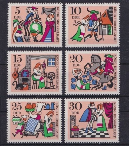 DDR, MiNr. 1323-1328 Einzelmarken postfrisch - Märchen König Drosselbart