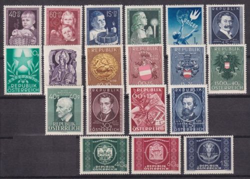 Österreich Jahrgang 1949 postfrisch komplett MiNr. 929-947