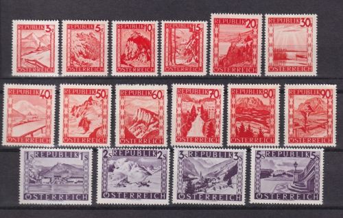 Österreich MiNr. 838-853 postfrisch - Freimarken Landschaften