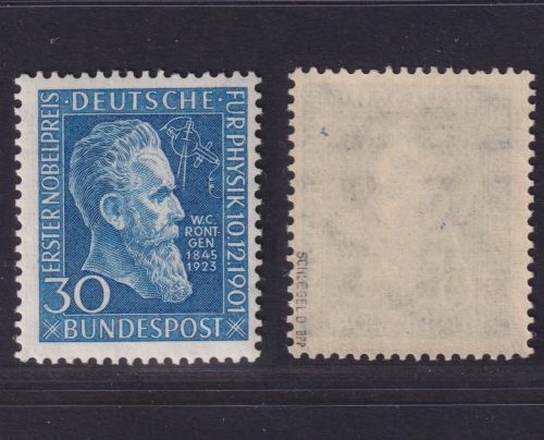 Bund, Michel Nr. 147 postfrisch geprüft Schlegel BPP - W. C. Röntgen Nobelpreis