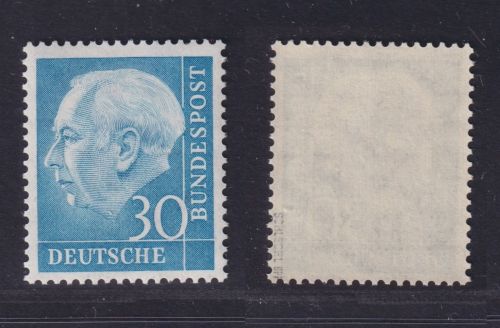 Bund, Michel Nr. 187 postfrisch - 30 Pf. Heuss geprüft Schlegel BPP