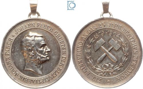 Silber Medaille Faber Castelle 1904 Auf das 25. Jährige Bestehen der Fabrik