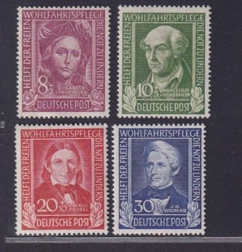Bund, Michel Nr. 117-120 postfrisch, tiefst geprüft Schlegel - Helfer der Menschheit (I)