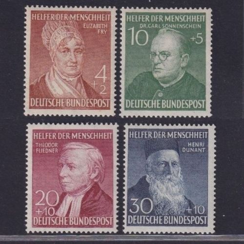 Bund, Michel Nr. 156-159 postfrisch, geprüft Schlegel - Helfer der Menschheit (III)