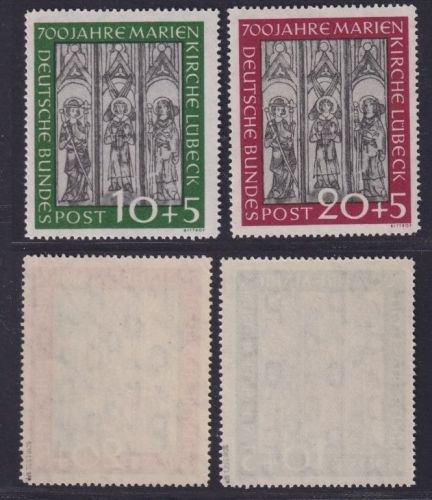 Bund, Michel Nr. 139-140 postfrisch, geprüft Schlegel BPP - Marienkirche