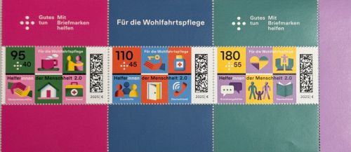 Bund 3885-87 H-Blatt 61 ungefaltet aus MH 131 postfrisch – Helfer der Menschheit