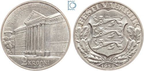 ESTLAND - EESTI - 2 Krooni 1932 University of Tartu