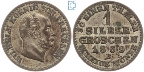 Brandenburg-Preussen, 1 Silbergroschen 1869 B, Friedrich Wilhelm IV. 1840-1861