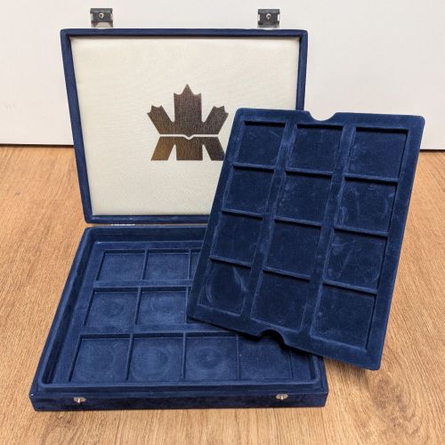 Münzkassette Schatulle mit 2 Tableaus für Silber-Gedenkmünzen Kanada - gebraucht