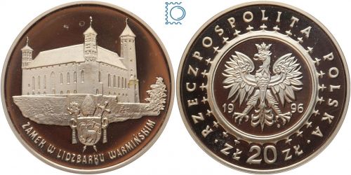 Polen 20 Zloty 1996, Zamek w Lidzbarku Warmińskim, Silber PP in Kapsel