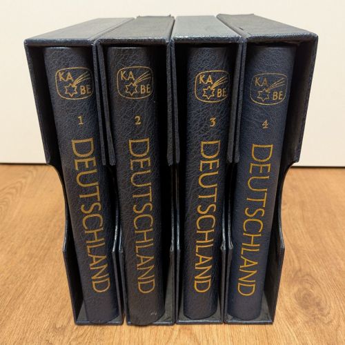 4x KABE Klemmbinder ATLAS Leder Blau mit Kassette | Deutschland 1, 2, 3 & 4 | hochwertig!