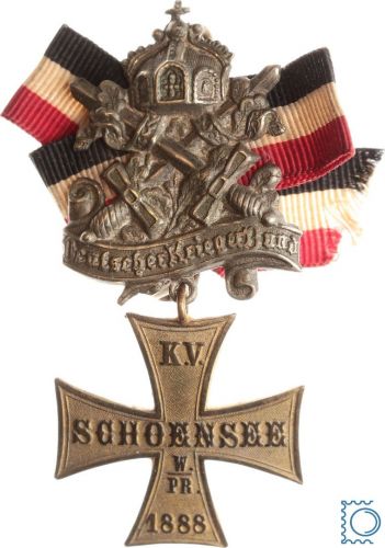 Deutscher Kriegerbund - Kriegsverein Schoensee W. PR. 1888 - Nadel mit Schleife