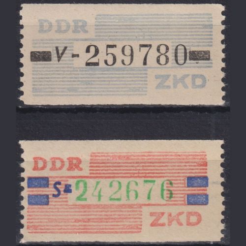 DDR Dienstmarken B - ZKD Wertstreifen Billets 26-27 postfrisch