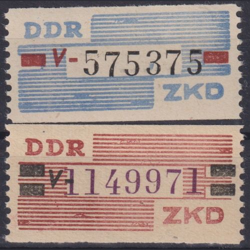 DDR Dienstmarken ZKD-B Wertstreifen Billet 28-29 V (Halle) postfrisch