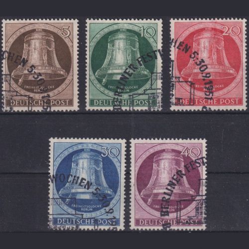 Berlin, Michel Nr. 75-79 gestempelt BERLIN-Stempel! - Glocke Klöppel links