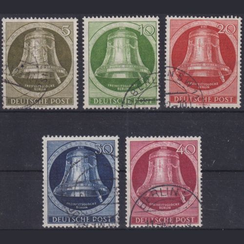 Berlin, Michel Nr. 82-86 gestempelt - Glocke Klöppel rechts