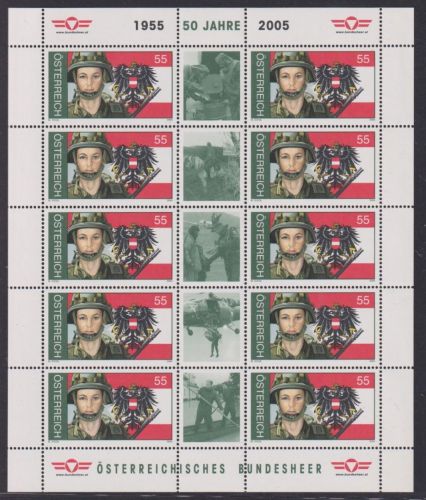 ÖSTERREICH MiNr. 2503 Kleinbogen postfrisch - Österreichisches Bundsheer