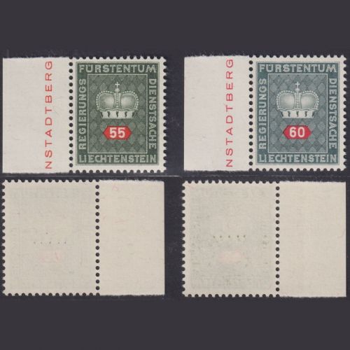 Liechtenstein Dienstmarken D 40 y, 41 y postfrisch, weißes Papier 1968