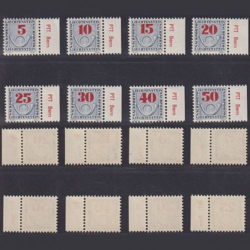 Liechtenstein Portomarken P 21-28 Briefmarke in einwandfrei postfrisch Erhaltung. komplett