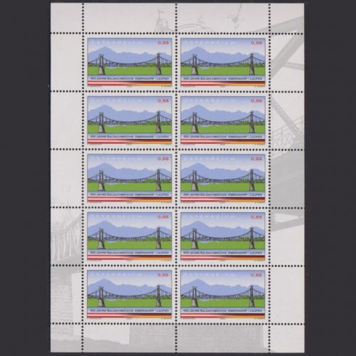 ÖSTERREICH MiNr. 2426 Kleinbogen postfrisch - 100 Jahre Salzach Brücke