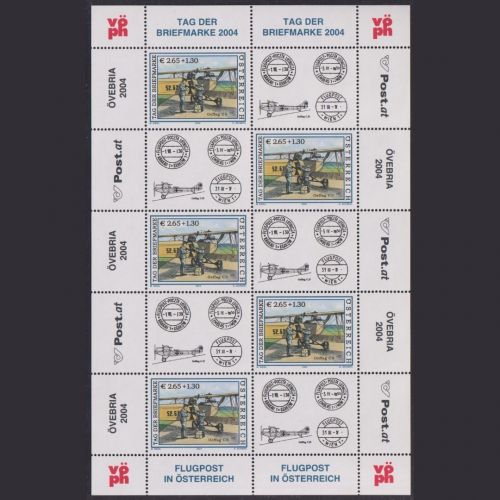 ÖSTERREICH MiNr. 2482 Kleinbogen postfrisch - Tag der Briefmarke Militärflugzeugen.