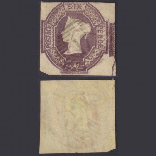 Großbritannien MiNr. 5 Pl. 1 WW Xsp gestempelt – Königin Viktoria Imperf.