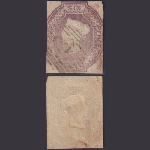 Großbritannien MiNr. 5 Pl. 1 WW Xsp gestempelt – Königin Viktoria Imperf.