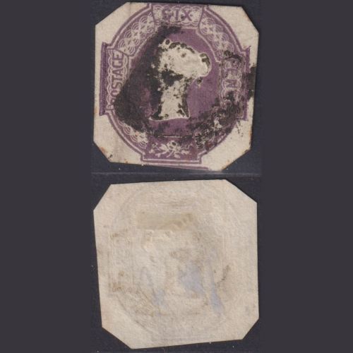 Großbritannien MiNr. 5 Pl. 1 WW Zsp gestempelt – Königin Viktoria Imperf.