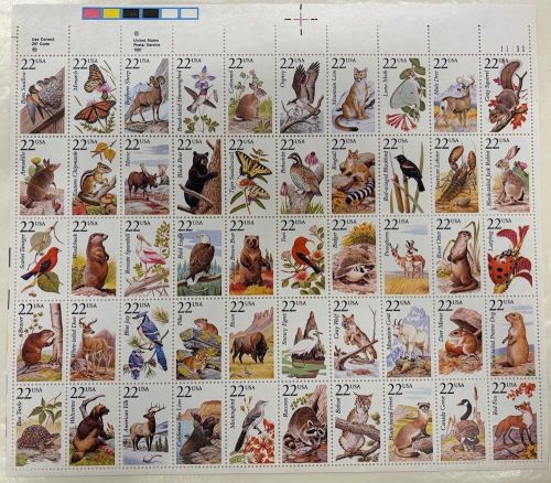 USA 1883-1932 postfrisch ZD-Bogen FN 1 - American Wildlife Fauna 1987