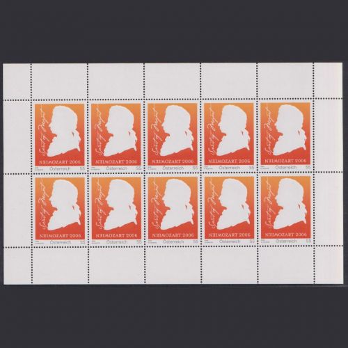 ÖSTERREICH MiNr. 2572 Kleinbogen postfrisch - Wolfgang Amadeus Mozart