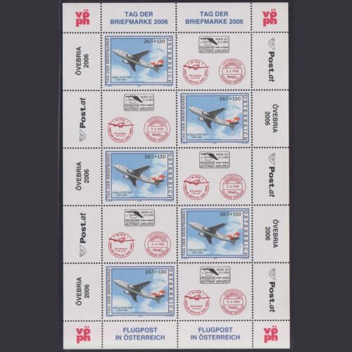 ÖSTERREICH MiNr. 2606 Kleinbogen postfrisch - Tag der Briefmarke Flugzeug A 310
