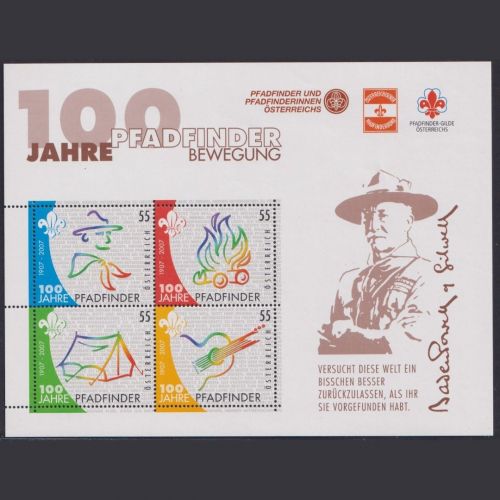 ÖSTERREICH MiNr. 2636-39 Block postfrisch - 100 Jahre Pfadfinder Bewegung