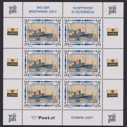 ÖSTERREICH MiNr. 2669 Kleinbogen postfrisch - Tag der Briefmarke Passagierschiff