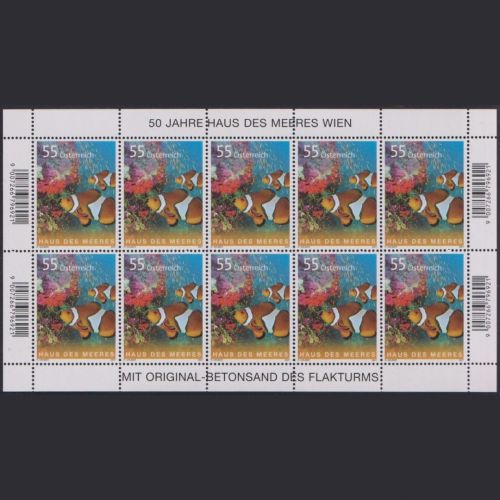 ÖSTERREICH MiNr. 2694 Kleinbogen postfrisch - Haus des Meeres