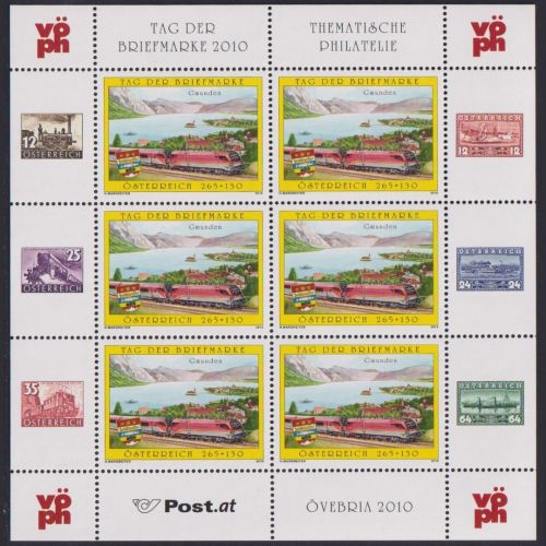 ÖSTERREICH MiNr. 2887 Kleinbogen postfrisch - Tag der Briefmarke Zug