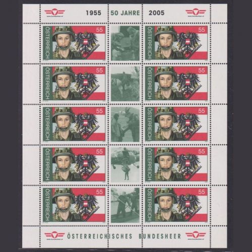 ÖSTERREICH MiNr. 2503 Kleinbogen postfrisch - Österreichisches Bundsheer