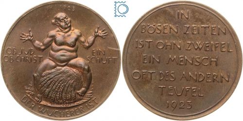 Wuchermedaille - Hungermedaille - Der Wucherer von Friedrich Hörnlein