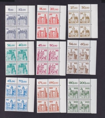 Berlin, Michel Nr. 532-540 postfrisch Eckrand Viererblock Ecke 2