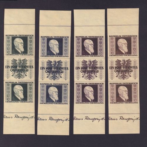 Österreich 1946 - MiNr. 772-775 B postfrisch senkrechte Zusammendrucke - Renner