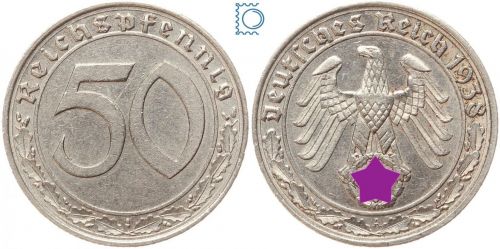 Drittes Reich, 50 Reichspfennig 1938 A, J.365